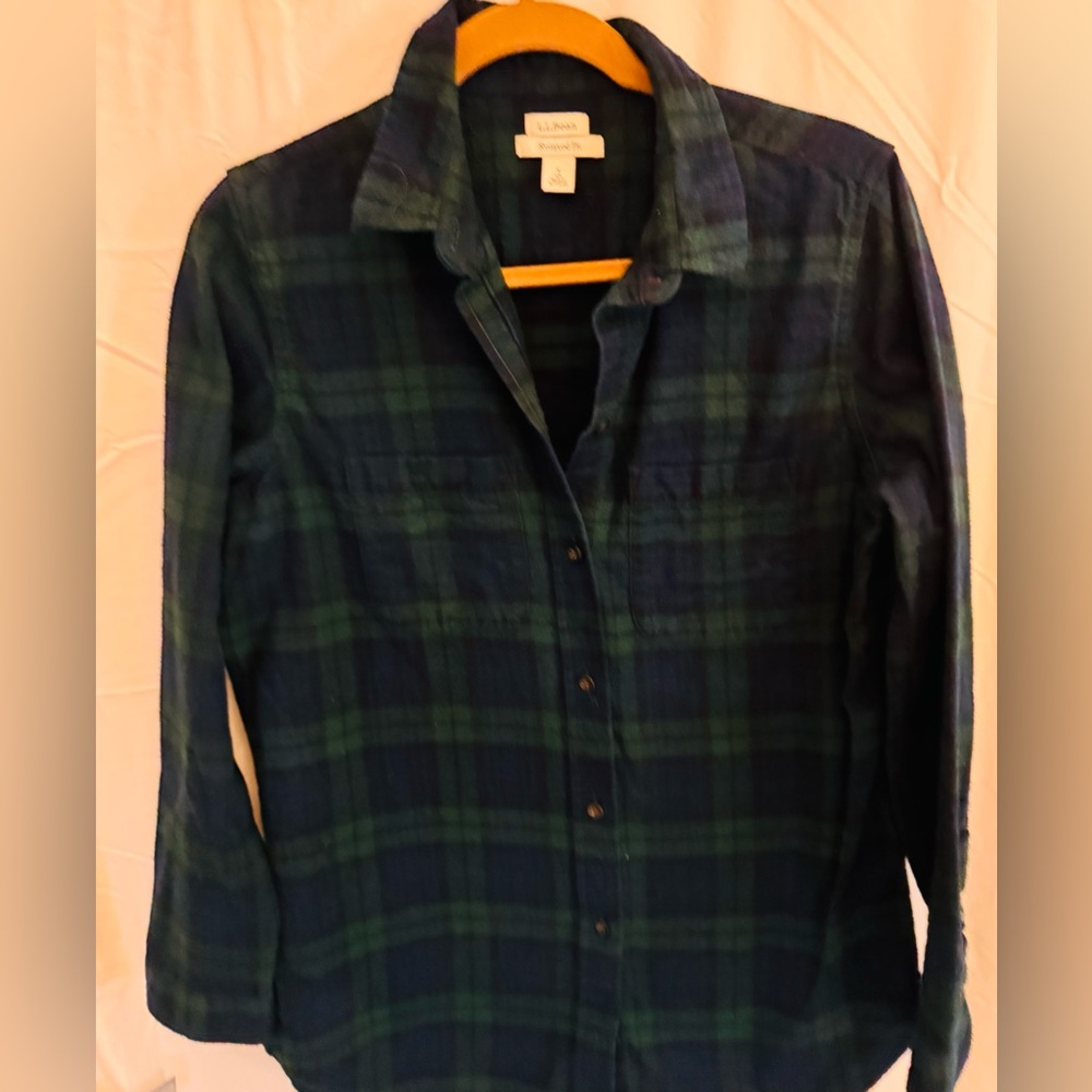 L.L. Bean Blackwatch Plaid Flannel Shirt Small Relaxed Fit 100% Cotton NWOT - Picture 6 of 9